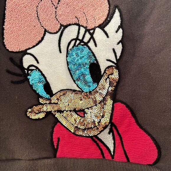 Zara Girls Disney Daisy Duck Sequin Applique Sweatshirt Size 6 - Picture 8 of 14